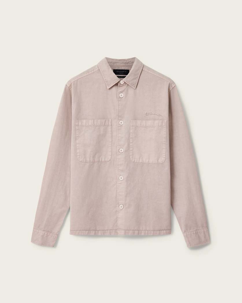 AllSaints Rohdi Long Sleeve Overshirt Dark Steel Blue