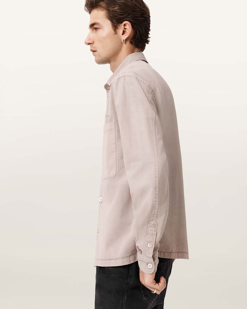 AllSaints Rohdi Long Sleeve Overshirt Dark Steel Blue