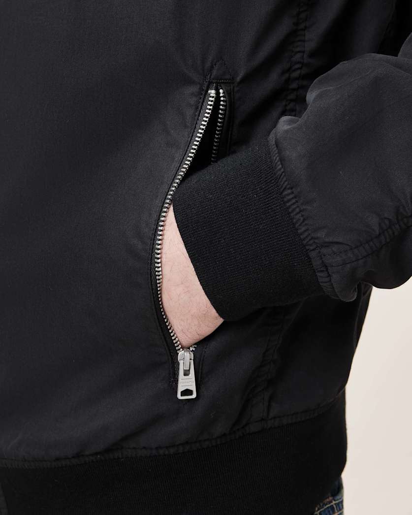 AllSaints Bassett Ramskull Bomber Jacket Command Blue
