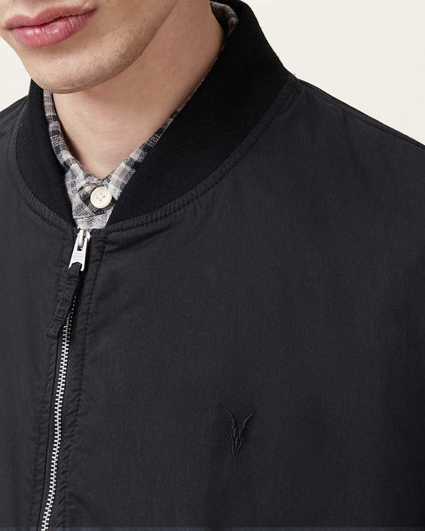 AllSaints Bassett Ramskull Bomber Jacket Command Blue