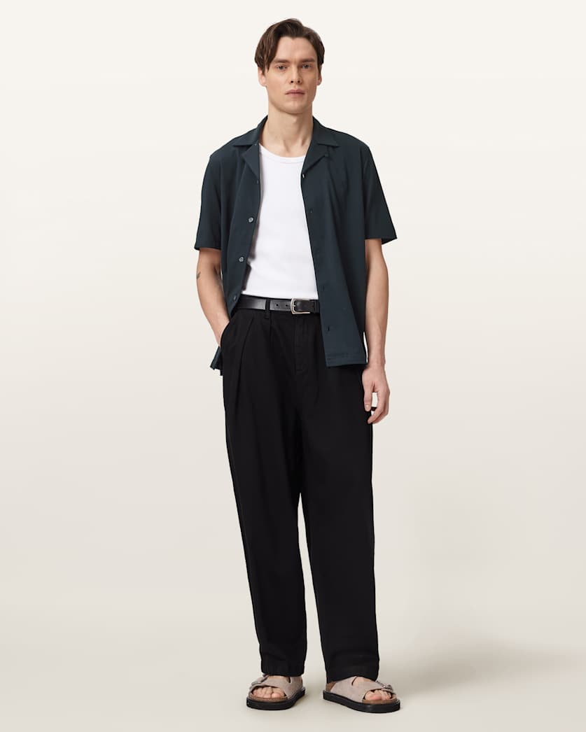 AllSaints Hudson Relaxed Fit Ramskull Shirt Eden Green