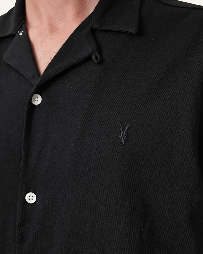 AllSaints Hudson Relaxed Fit Ramskull Shirt Eden Green