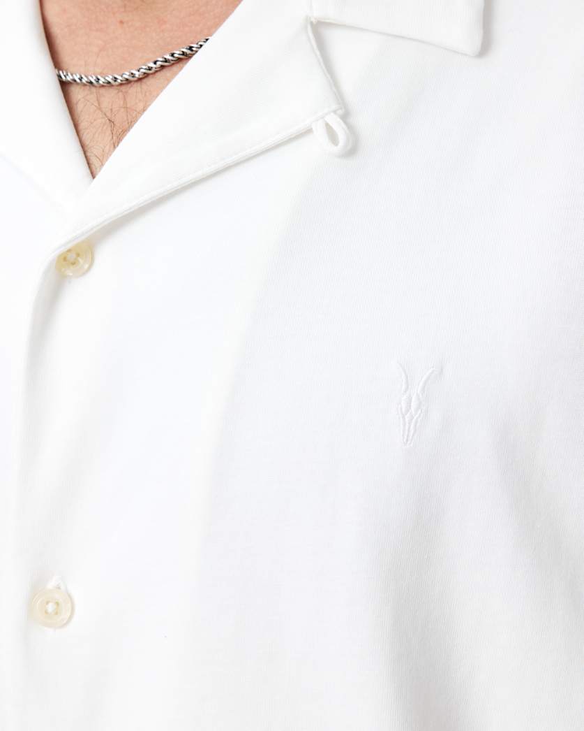 AllSaints Hudson Relaxed Fit Ramskull Shirt Eden Green