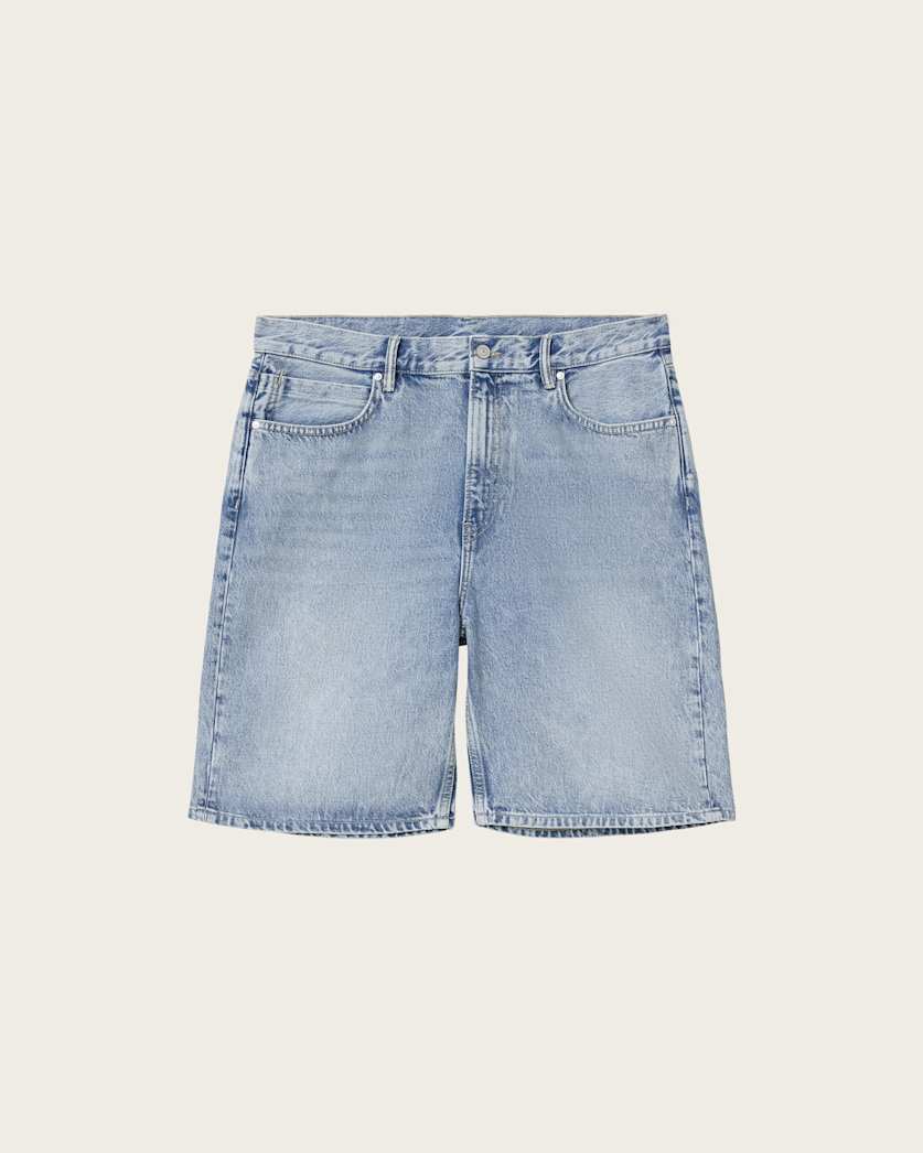 AllSaints Lenny Loose Fit Denim Shorts Light Indigo