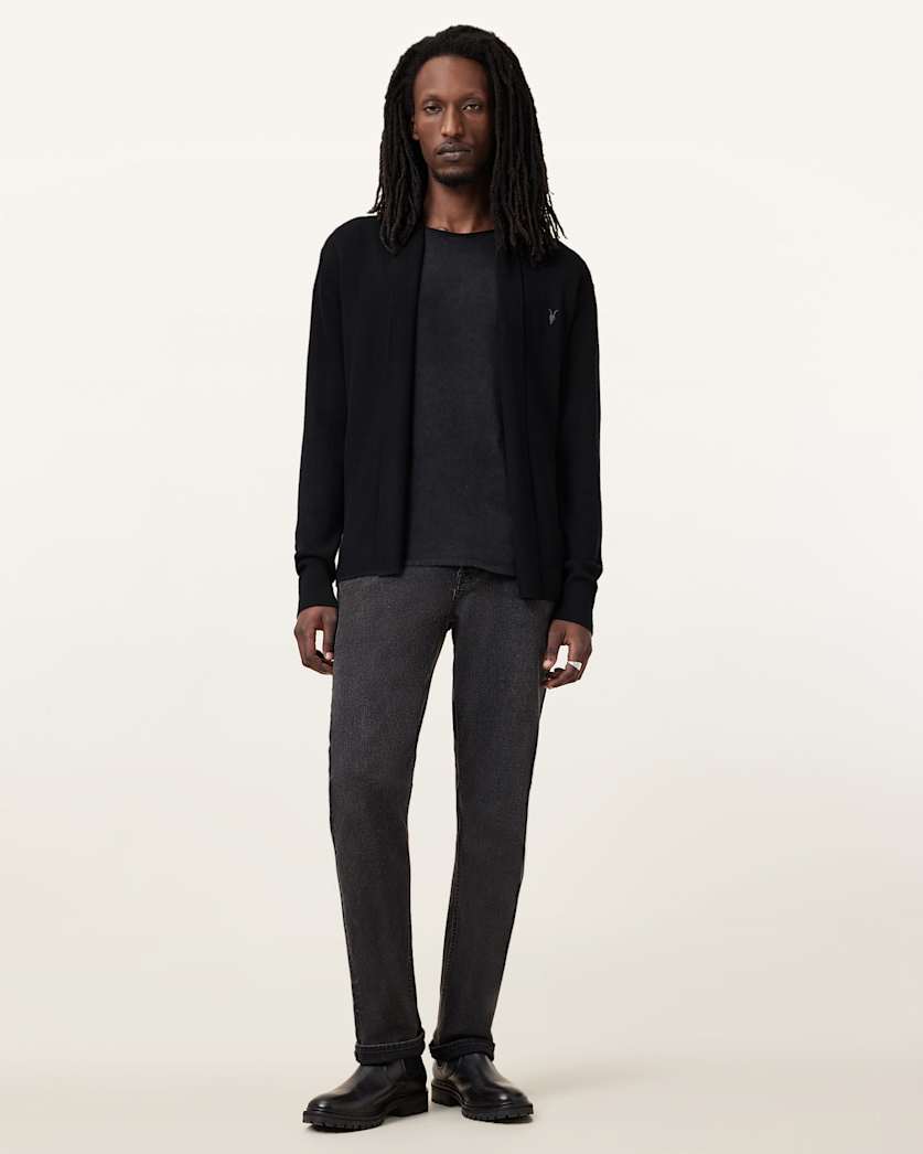 AllSaints Mode Merino Ramskull Open Cardigan Powdered Green