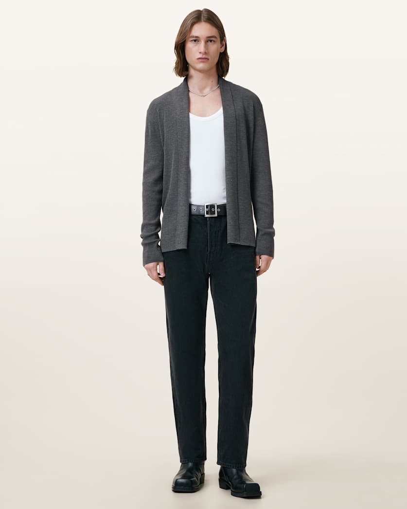 AllSaints Mode Merino Ramskull Open Cardigan Powdered Green