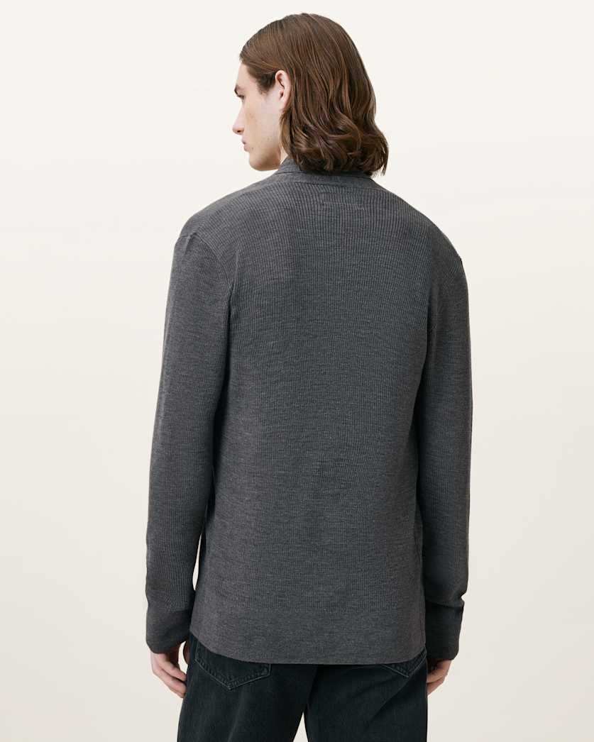 AllSaints Mode Merino Ramskull Open Cardigan Powdered Green