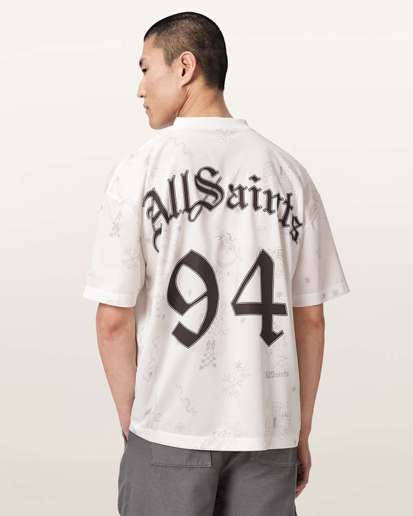 AllSaints Terra Oversized Short Sleeve Soccer Shirt Jet Black