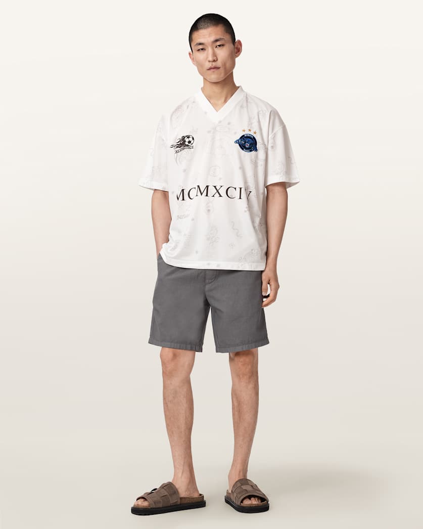 AllSaints Terra Oversized Short Sleeve Soccer Shirt Jet Black