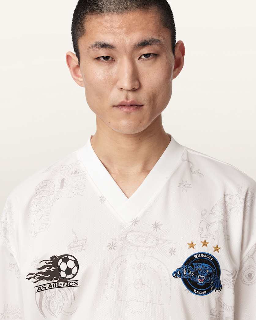 AllSaints Terra Oversized Short Sleeve Soccer Shirt Jet Black