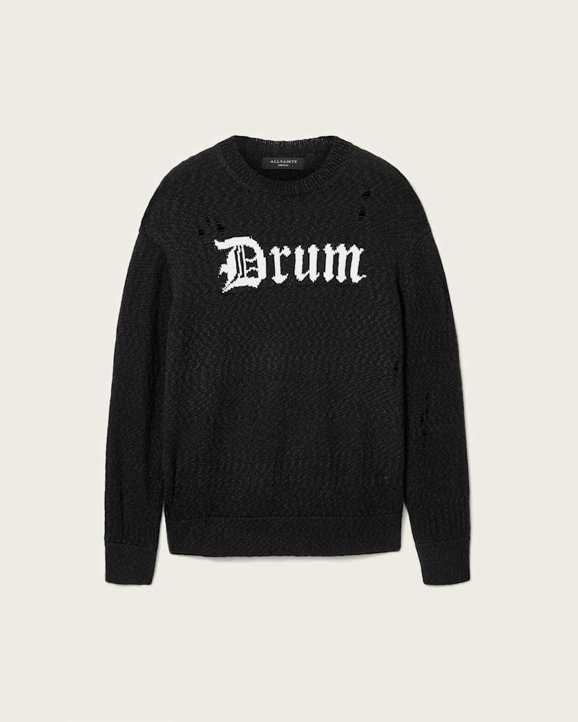 AllSaints Drum Jacquard Sweater Black/Chalk White