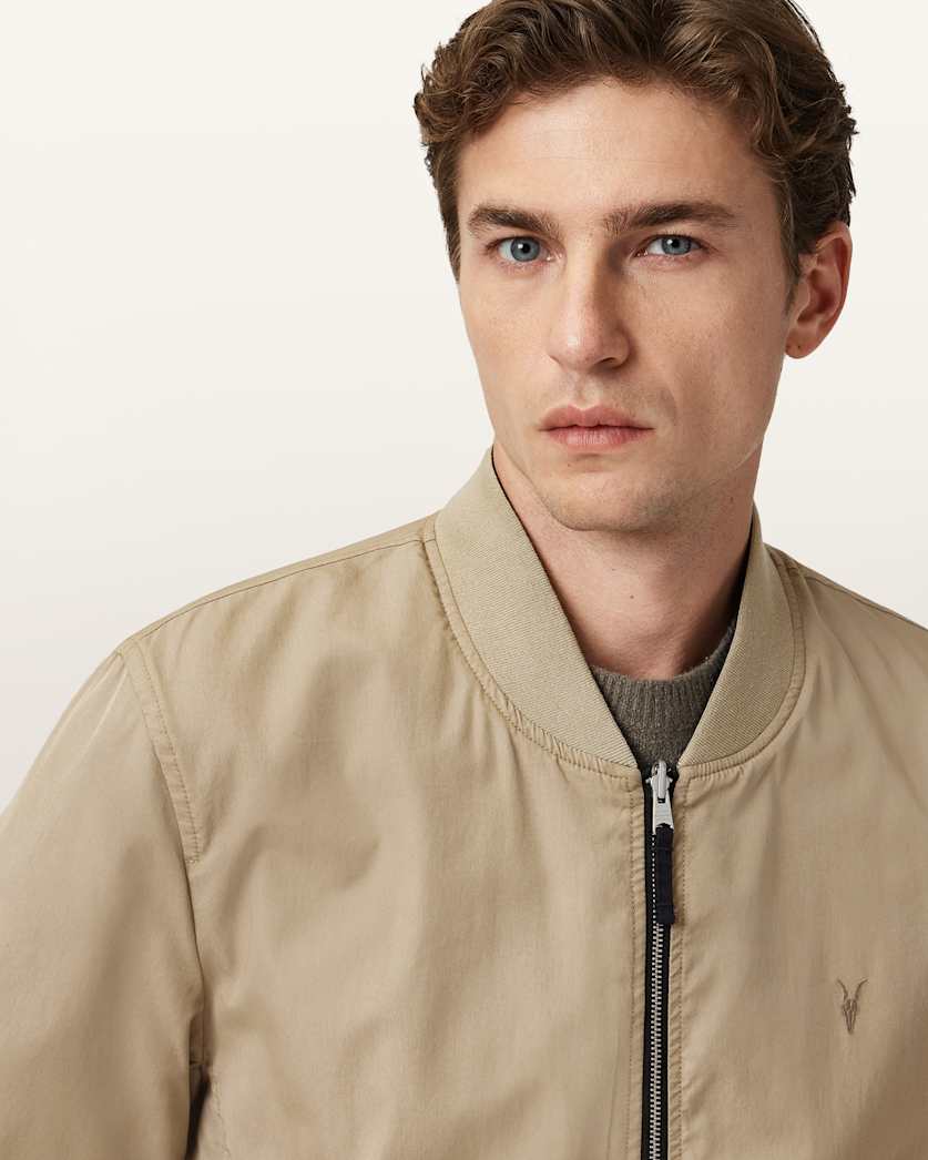 AllSaints Bassett Reversible Ramskull Bomber Jacket Black/Dull Green