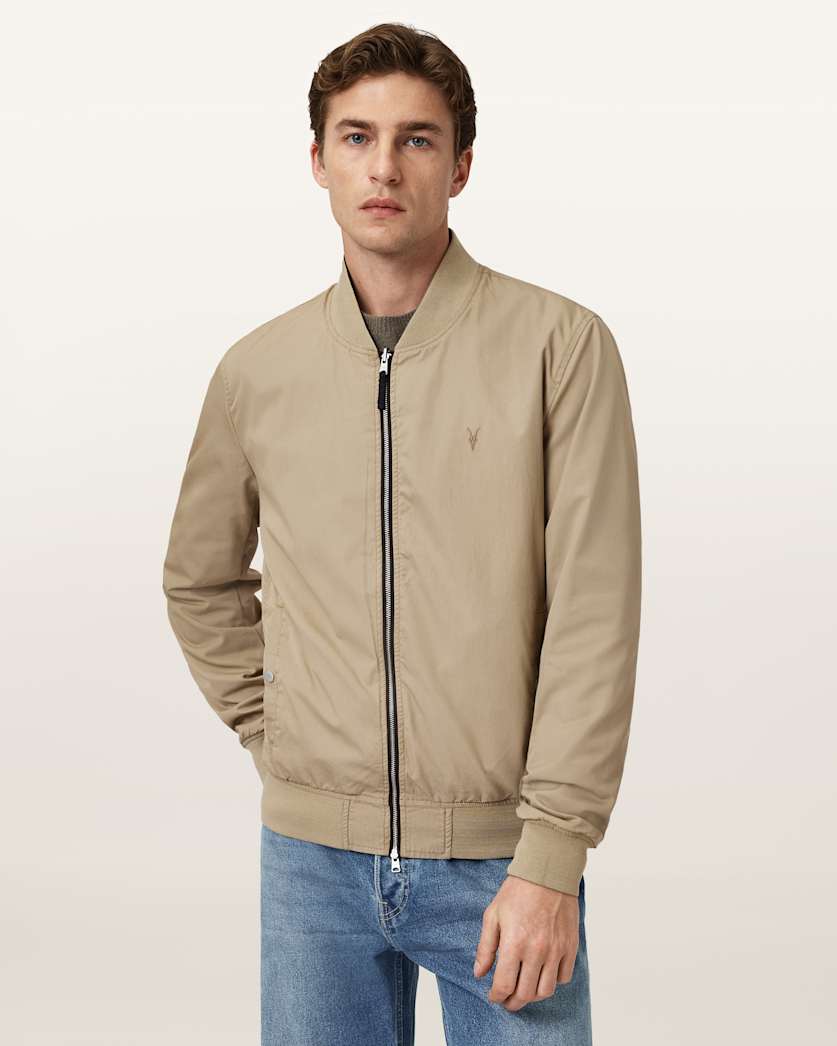 AllSaints Bassett Reversible Ramskull Bomber Jacket Black/Dull Green