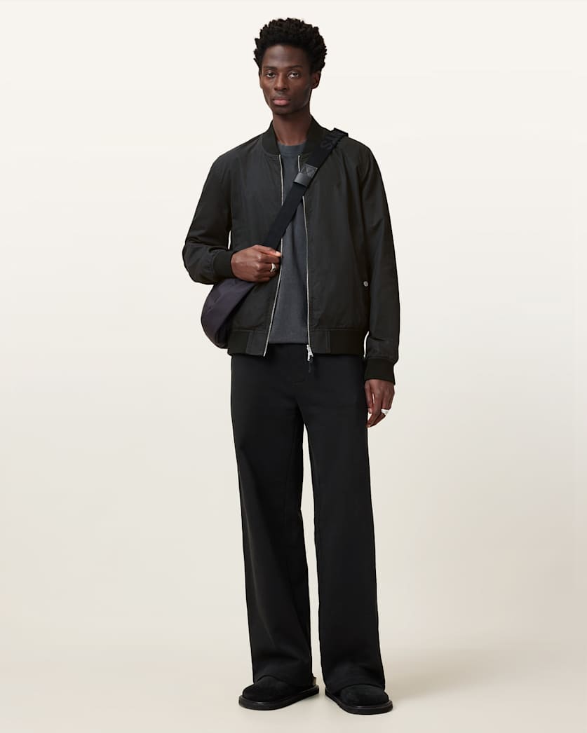 AllSaints Bassett Reversible Ramskull Bomber Jacket Black/Dull Green