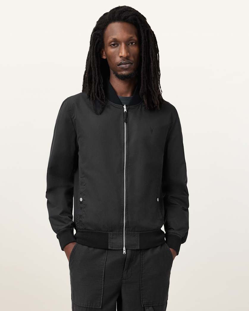 AllSaints Bassett Reversible Ramskull Bomber Jacket Black/Dull Green