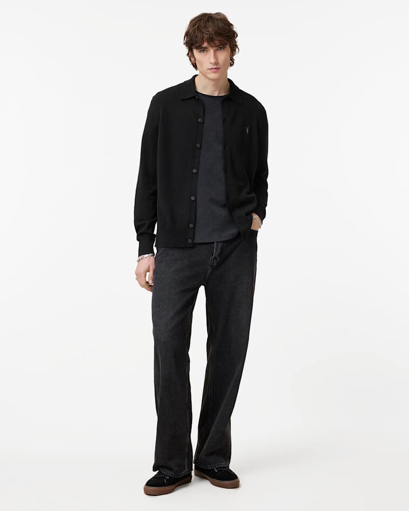 AllSaints Kilburn Ramskull Cardigan Black