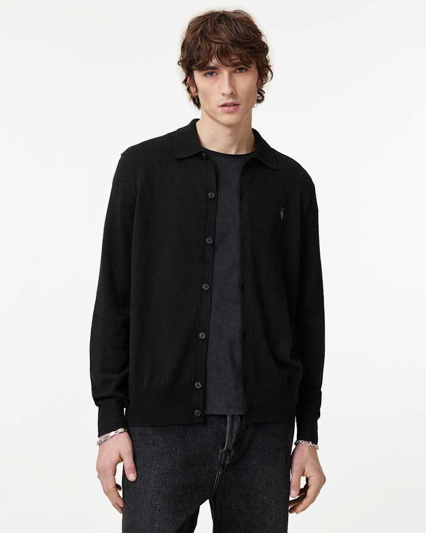 AllSaints Kilburn Ramskull Cardigan Black