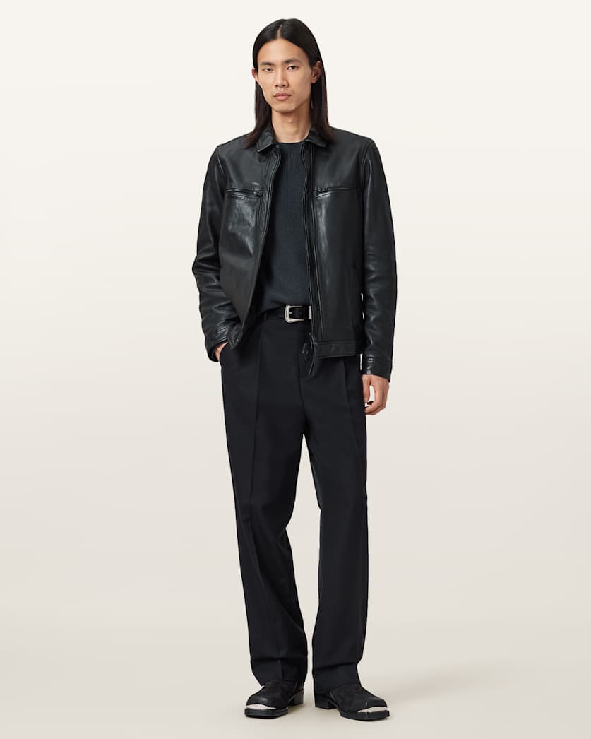 AllSaints Aspen Waffle Crew Neck Sweater Espresso Brown