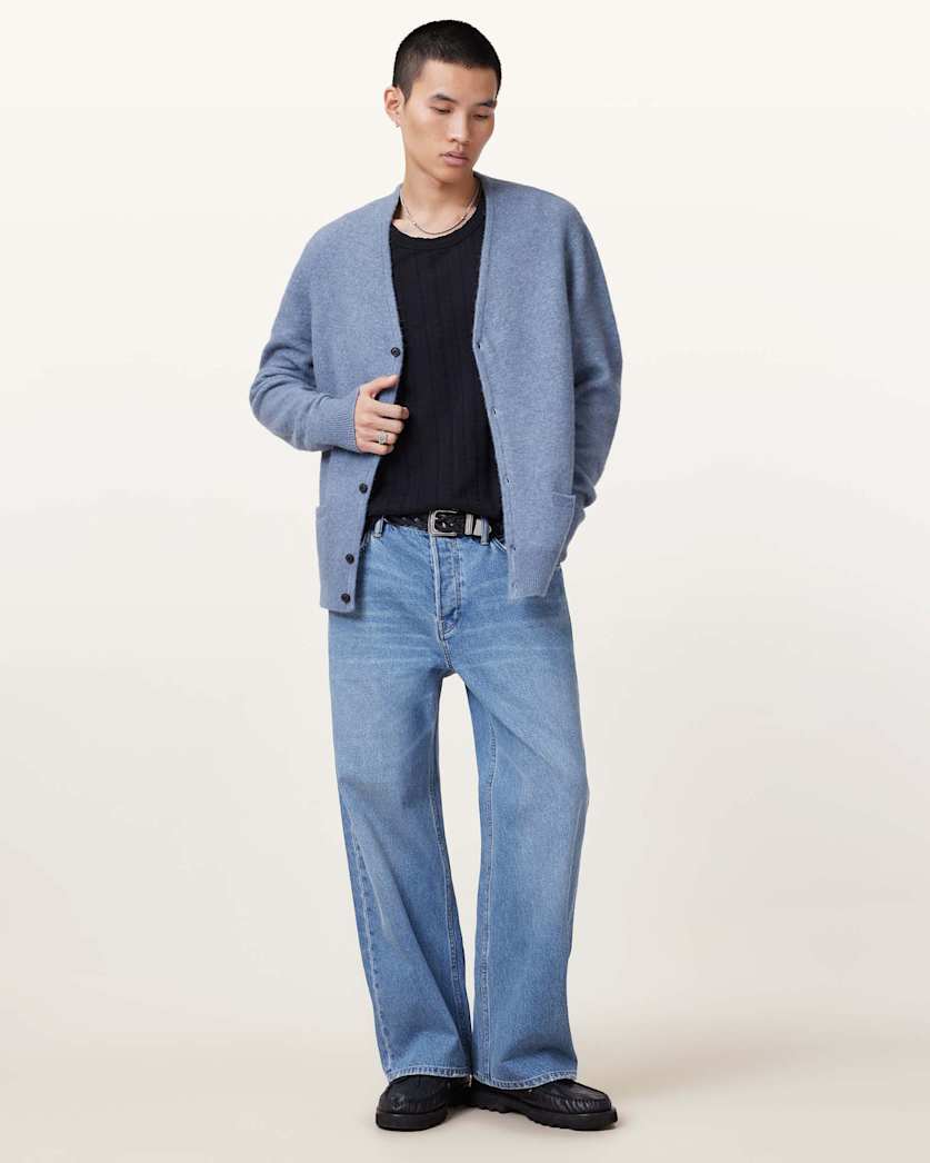 AllSaints Renn Wool Blend Cardigan Damson Blue