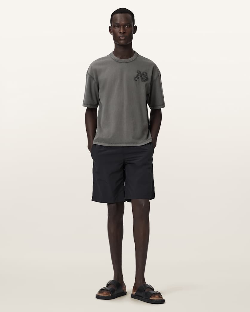 AllSaints Insignia Short Sleeve Cotton T Shirt Crystal Pink