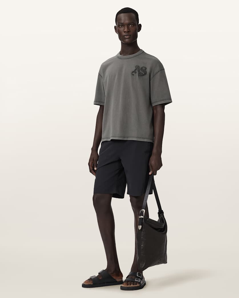 AllSaints Insignia Short Sleeve Cotton T Shirt Crystal Pink