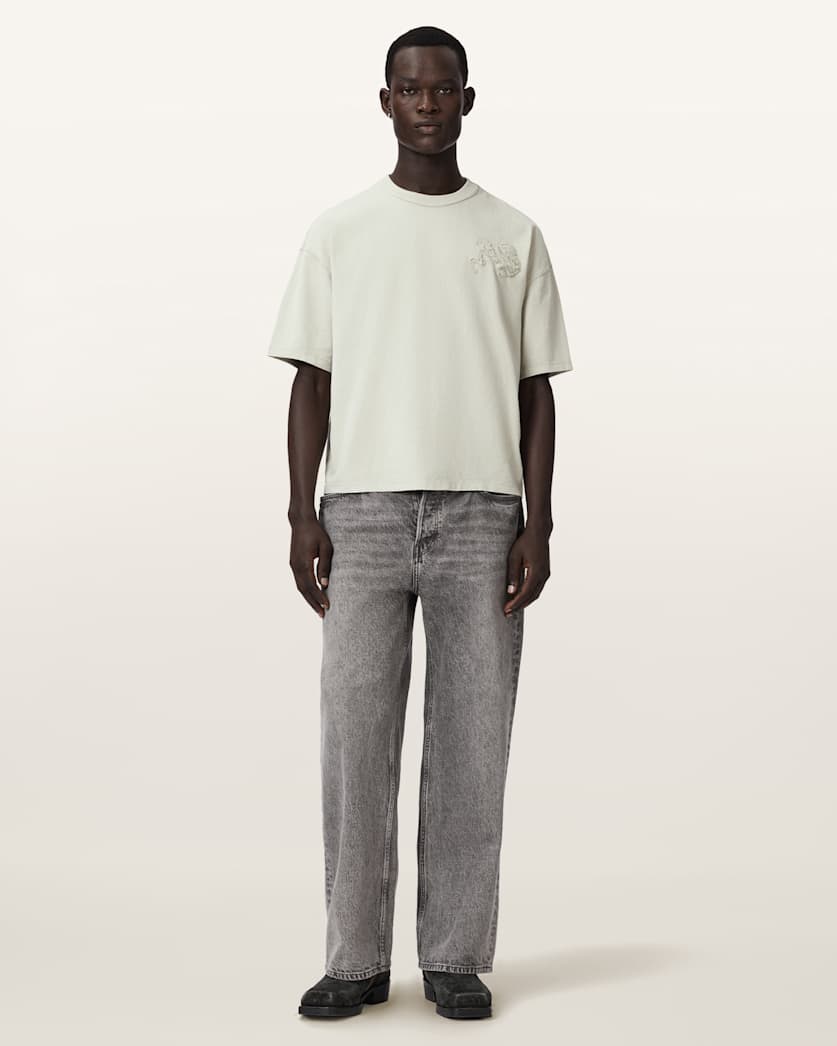 AllSaints Insignia Short Sleeve Cotton T Shirt Crystal Pink