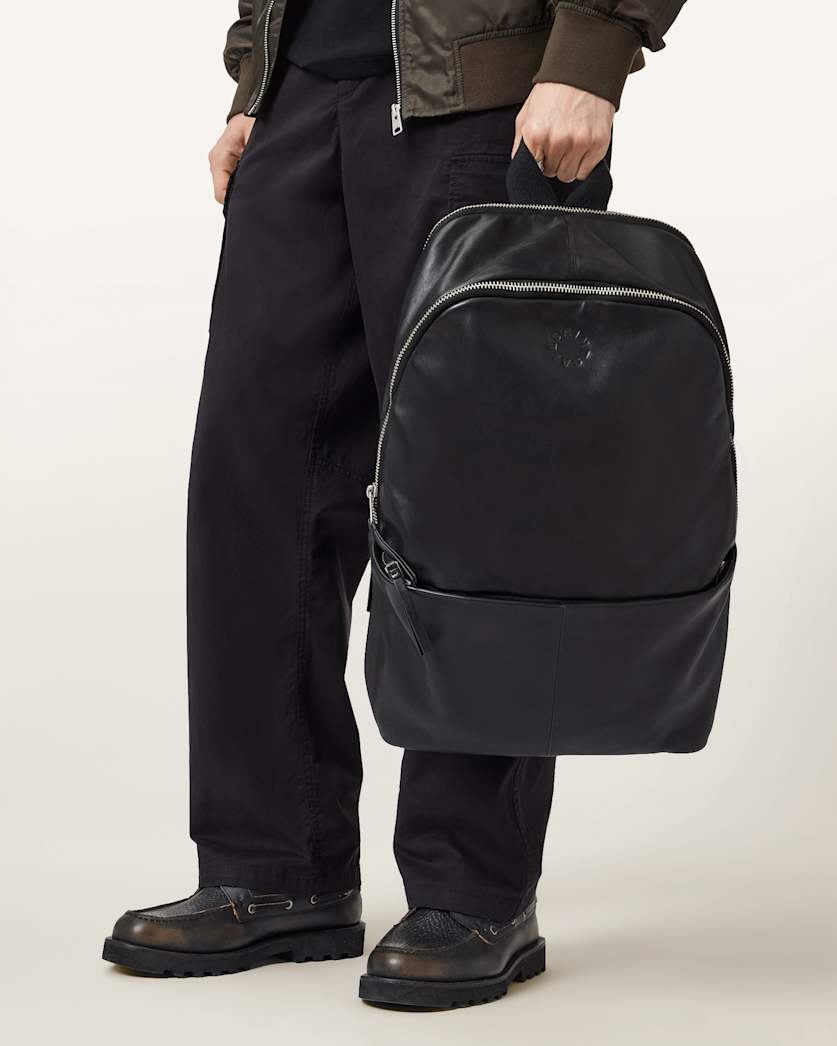 AllSaints Finn Leather Backpack Black