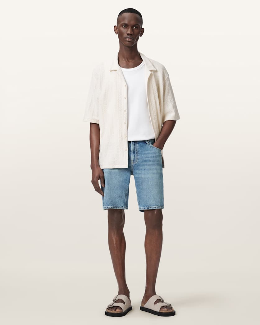 AllSaints Switch Slim Fit Denim Shirts Light Indigo