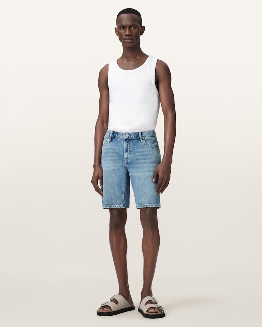 AllSaints Switch Slim Fit Denim Shirts Light Indigo