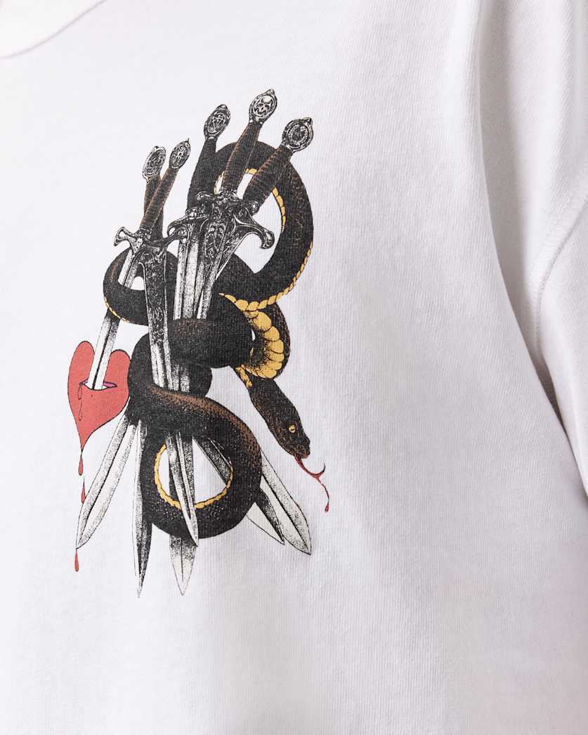 AllSaints Serrate Short Sleeve Graphic T Shirt Optic White