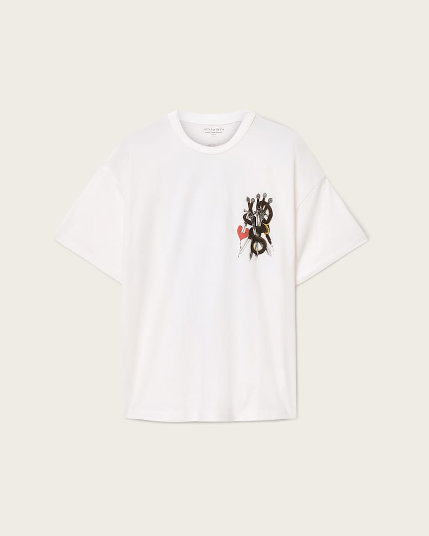 AllSaints Serrate Short Sleeve Graphic T Shirt Optic White