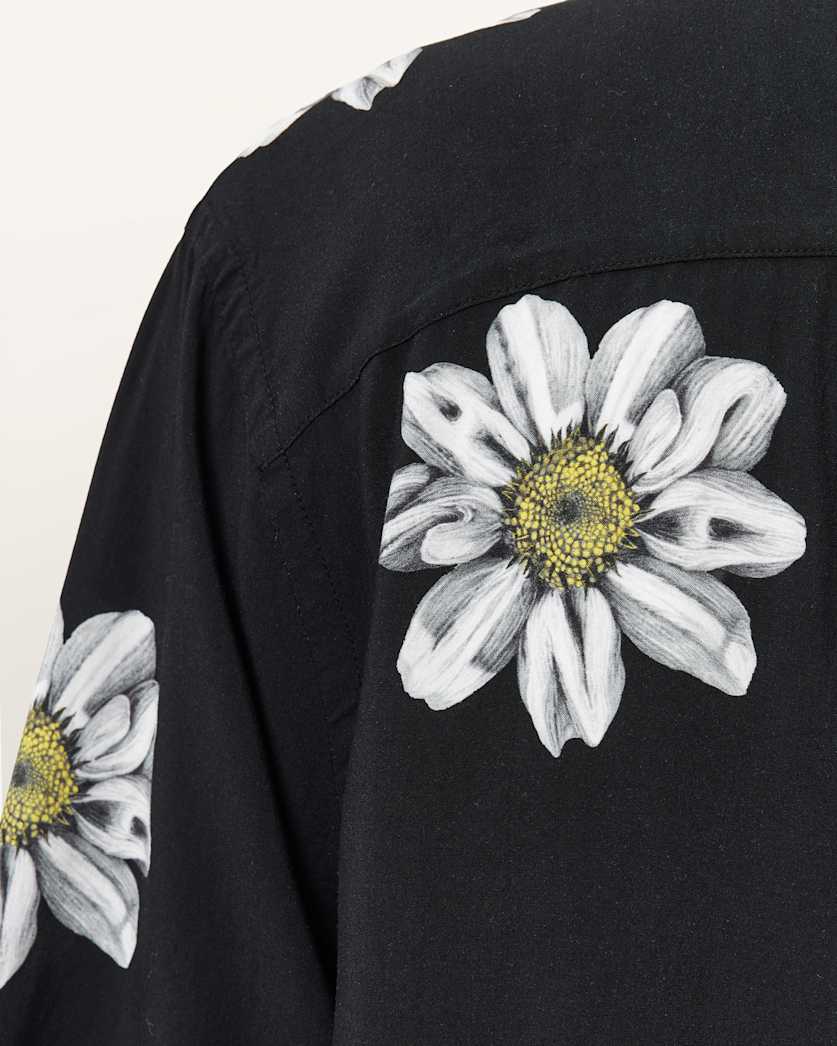 AllSaints Petal Short Sleeve Shirt Jet Black