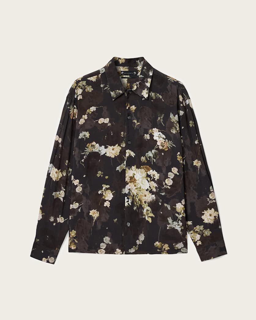 AllSaints Armada Long Sleeve Shirt Jet Black