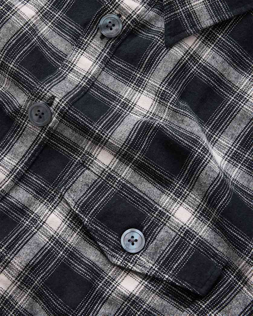 AllSaints Hamura Checked Relaxed Fit Shirt Black