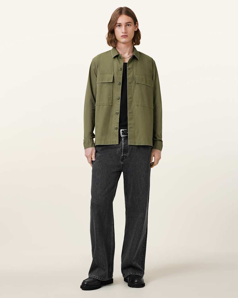 AllSaints Service Relaxed Fit Shirt Pastoral Green