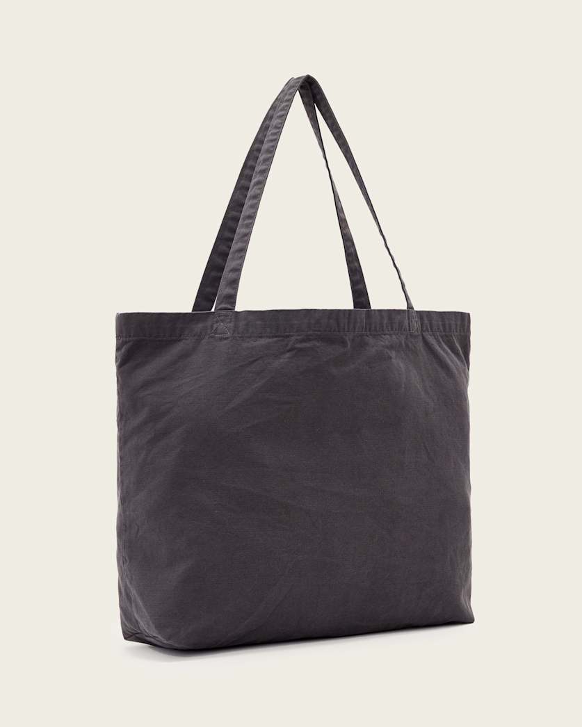 AllSaints Trip Cotton Tote Bag Washed Black