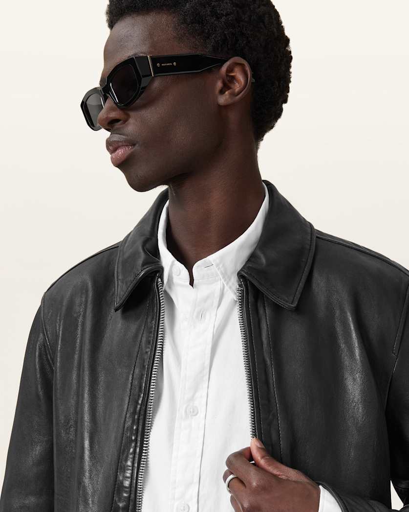AllSaints Hawthorne Ramskull Stretch Fit Shirt Sunil Blue
