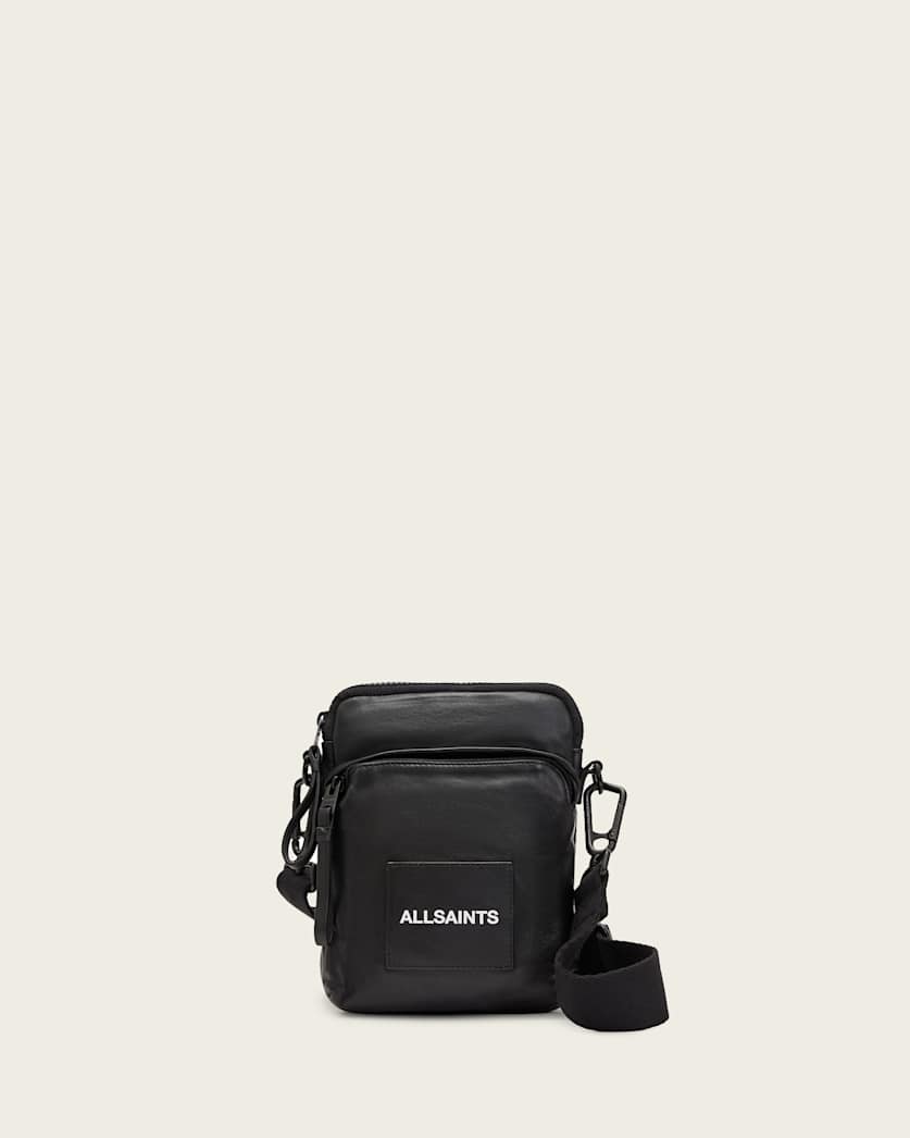 AllSaints Falcon Leather Pouch Bag Black