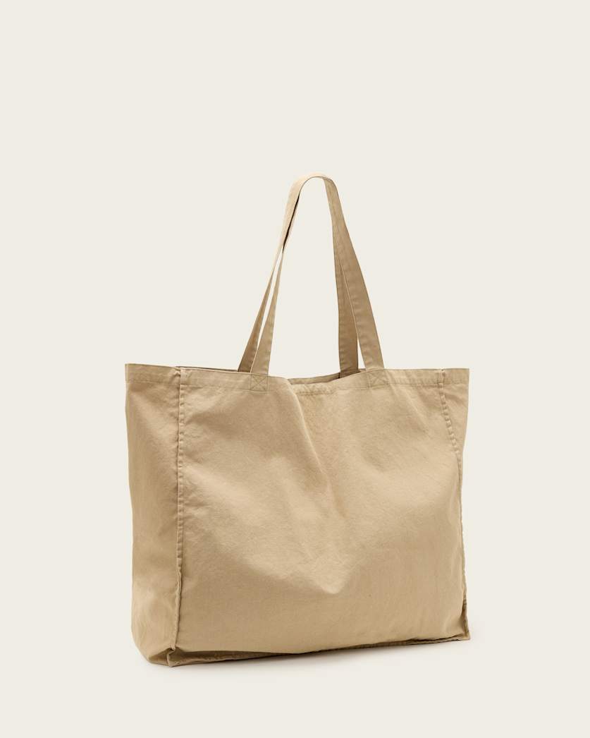 AllSaints Biggy Large Tote Bag Light Khaki
