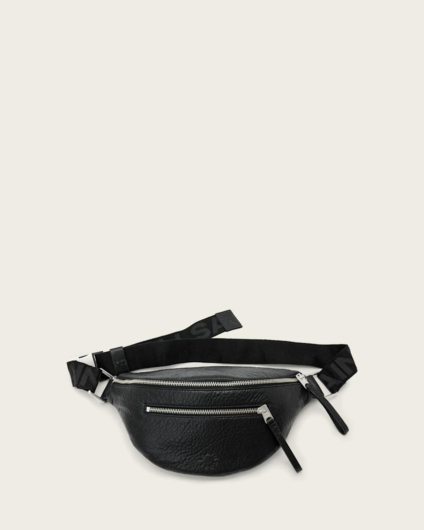 AllSaints Itoko Leather Bum Bag Black