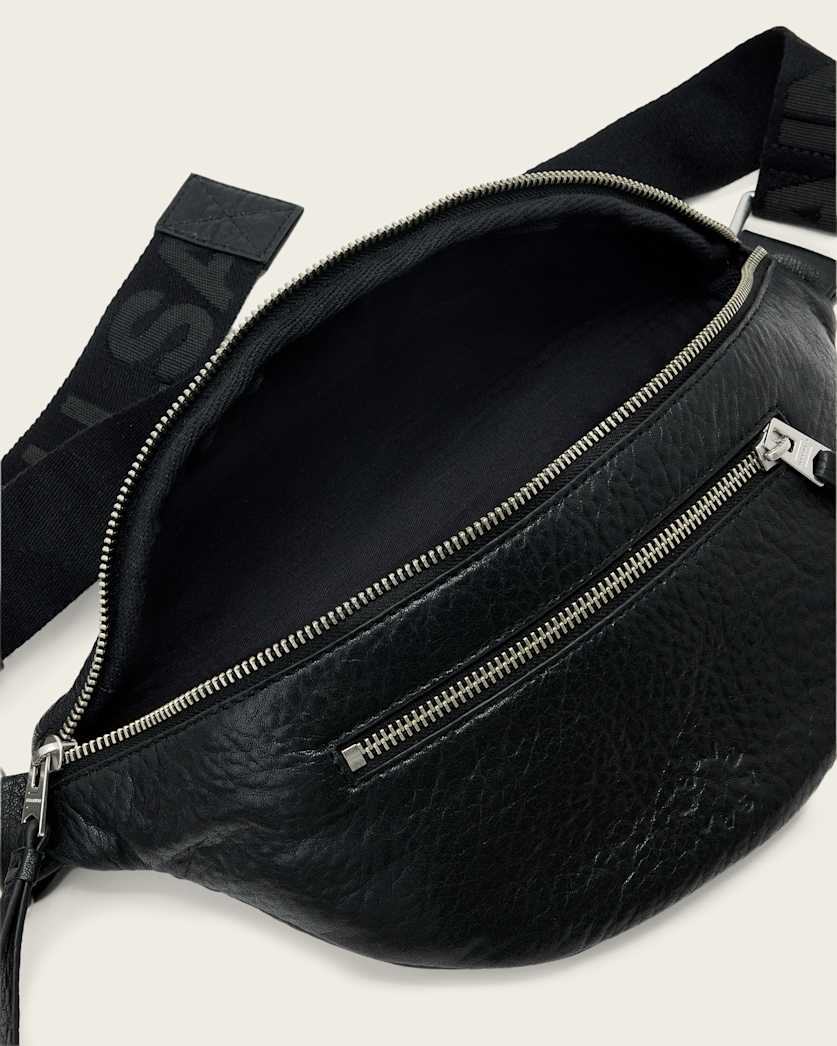 AllSaints Itoko Leather Bum Bag Black