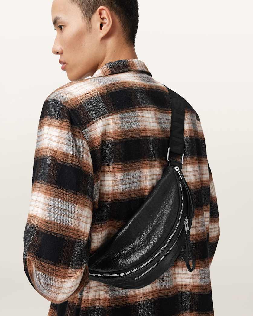 AllSaints Itoko Leather Bum Bag Black