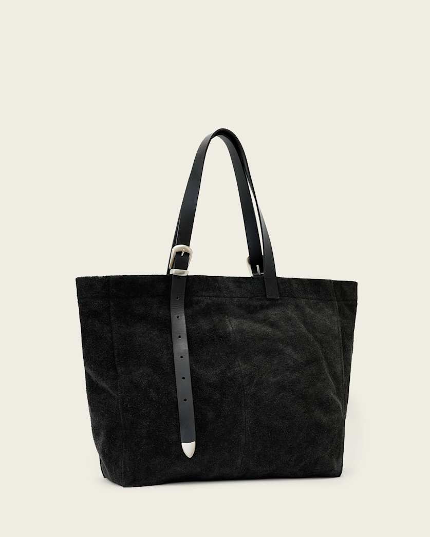 AllSaints Haven Suede Tote Bag Black