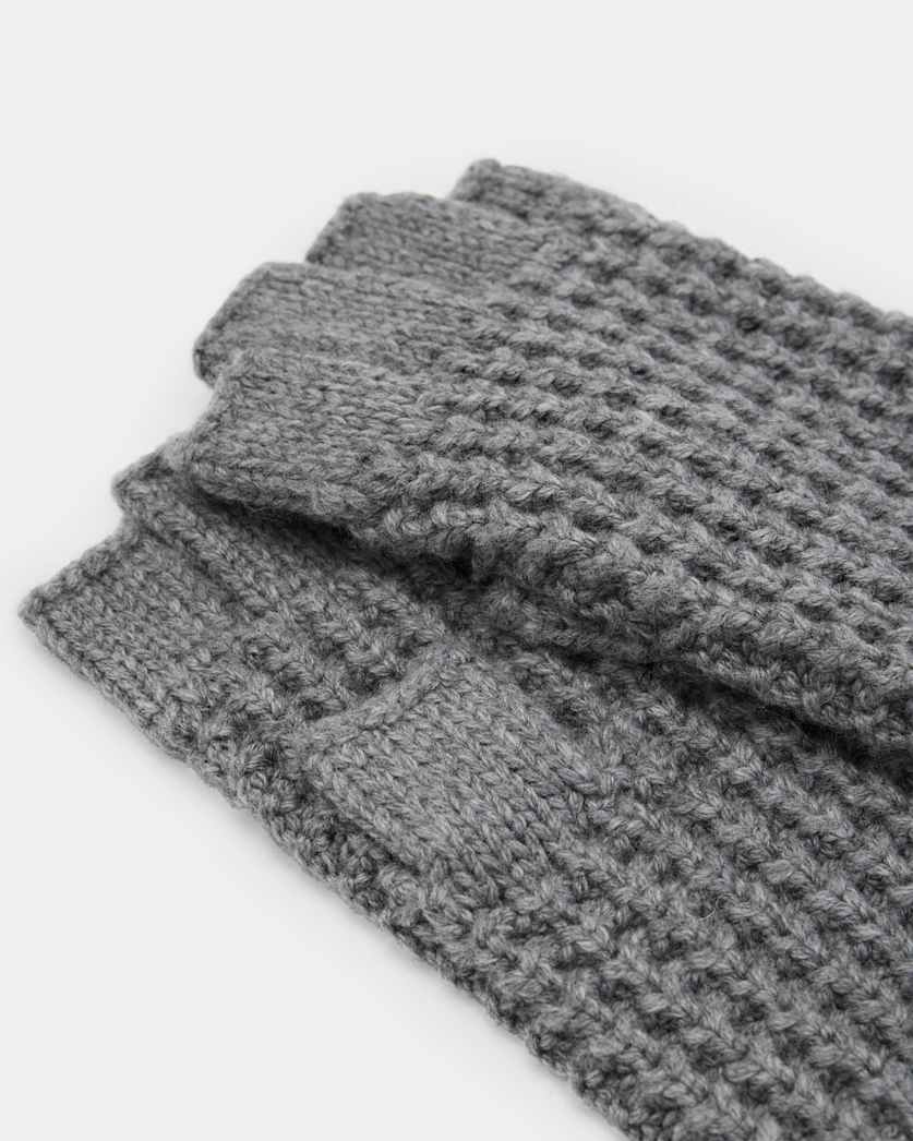 AllSaints Nevada Fingerless Wool Blend Gloves Grey Marl