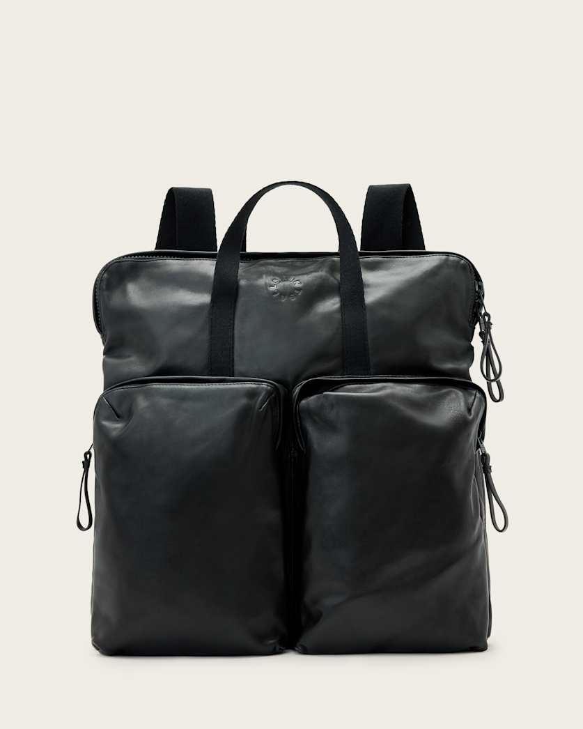 AllSaints Haven Force Leather Backpack Black