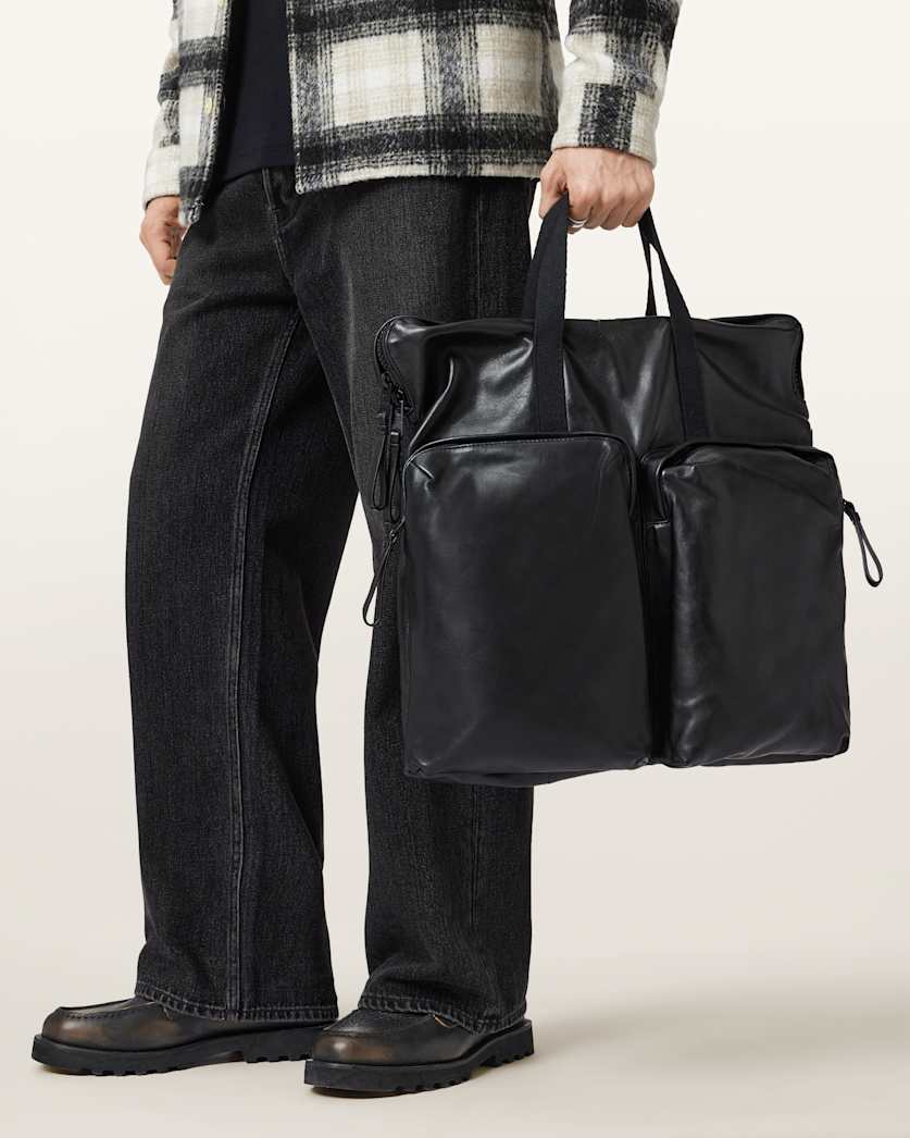 AllSaints Haven Force Leather Backpack Black