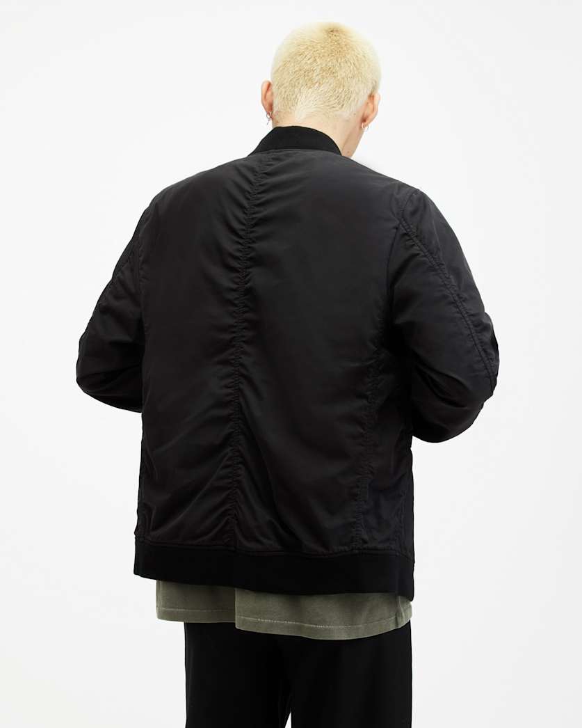 AllSaints Bassett Ramskull Bomber Jacket Black