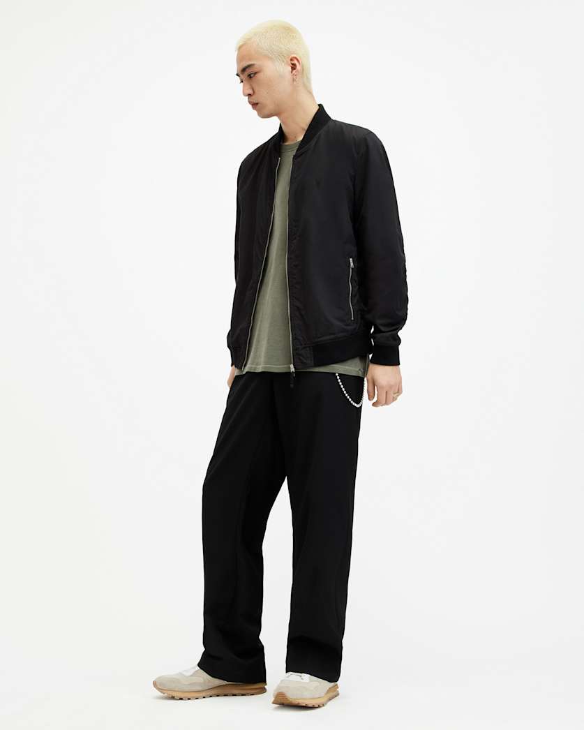 AllSaints Bassett Ramskull Bomber Jacket Black