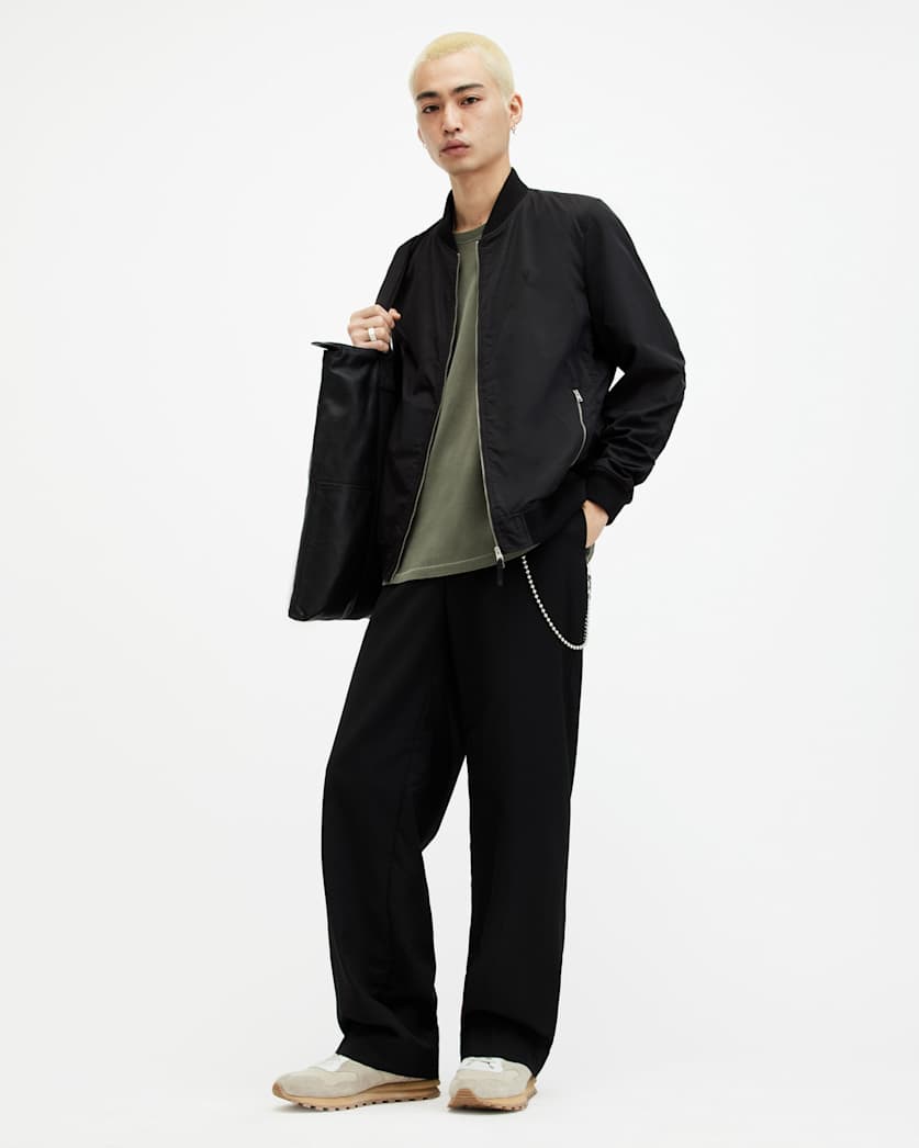 AllSaints Bassett Ramskull Bomber Jacket Black