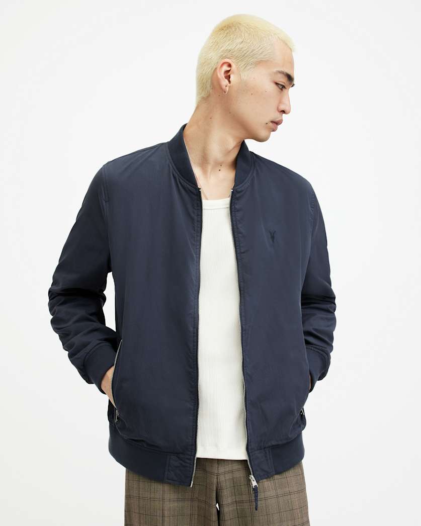 AllSaints Bassett Ramskull Bomber Jacket Black